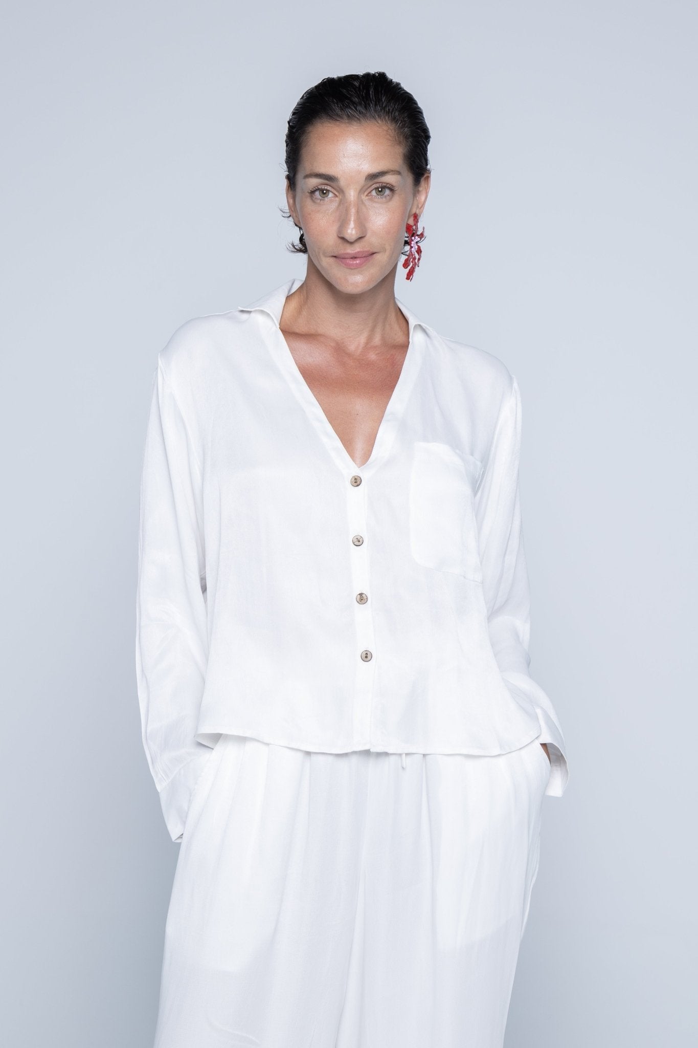 ADELA SHIRT - OFF WHITE - Amulen Lemun